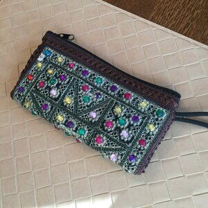 Egyptian Cloth Wristlet with Colorful Design New